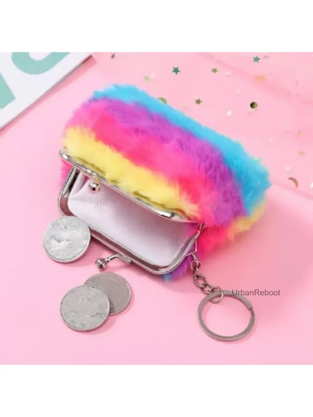 Plush Mini Coin Purse Kiss-Lock Pouch Keybag Wallet Gift